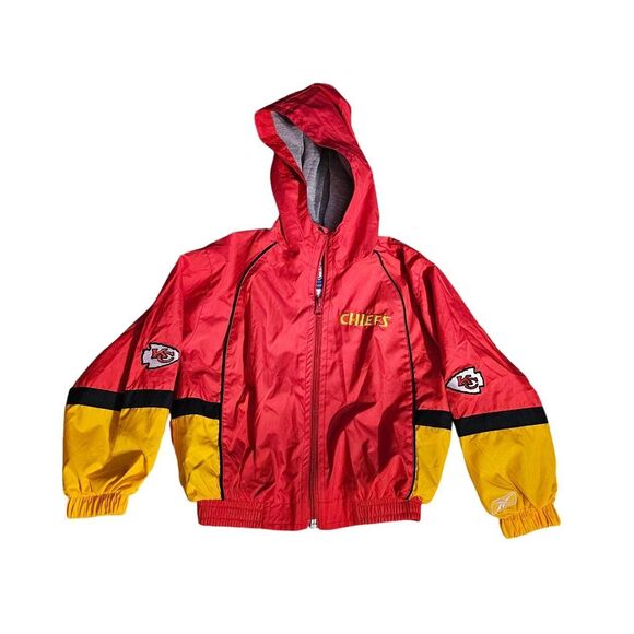 NFL Kanasas Chiefs Reebok Lined Hooded Full Zip Jacket 4T EUC Vintage - Picture 2 of 10